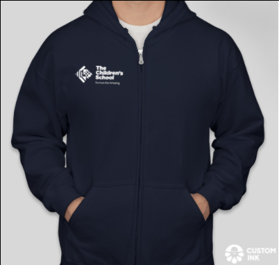 Navy zip 2025 through school hoodie